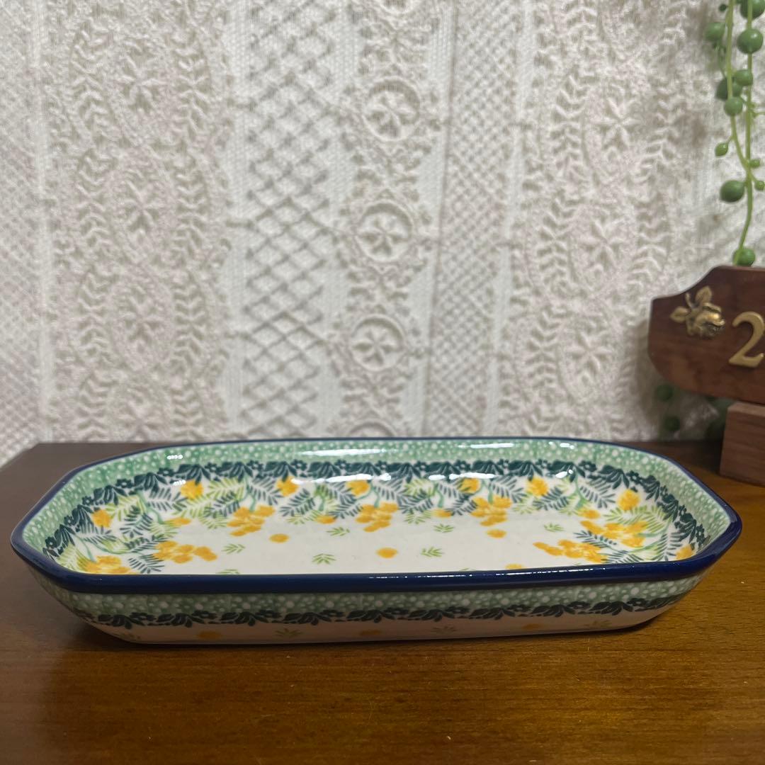 ツェラミカ☆ハンドメイド☆長皿☆ミモザ