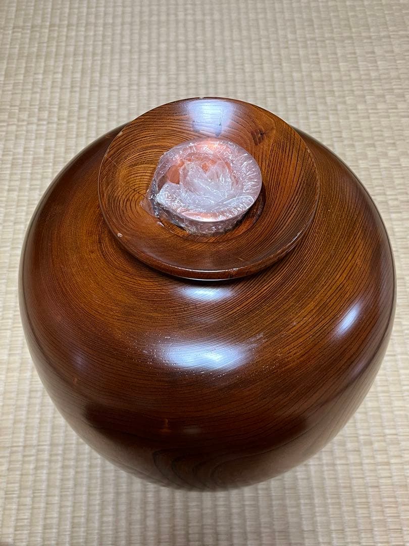 【未使用・価格交渉可】けやきくり抜き製法　花瓶　花立て　　花器　和雑貨　天然木