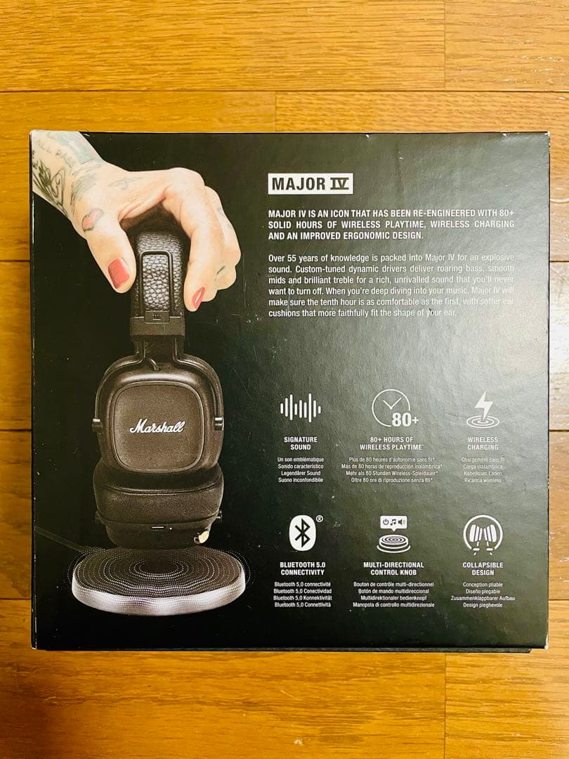 Marshall Major IV ワイヤレス オンイヤー ヘッドホン ブラック