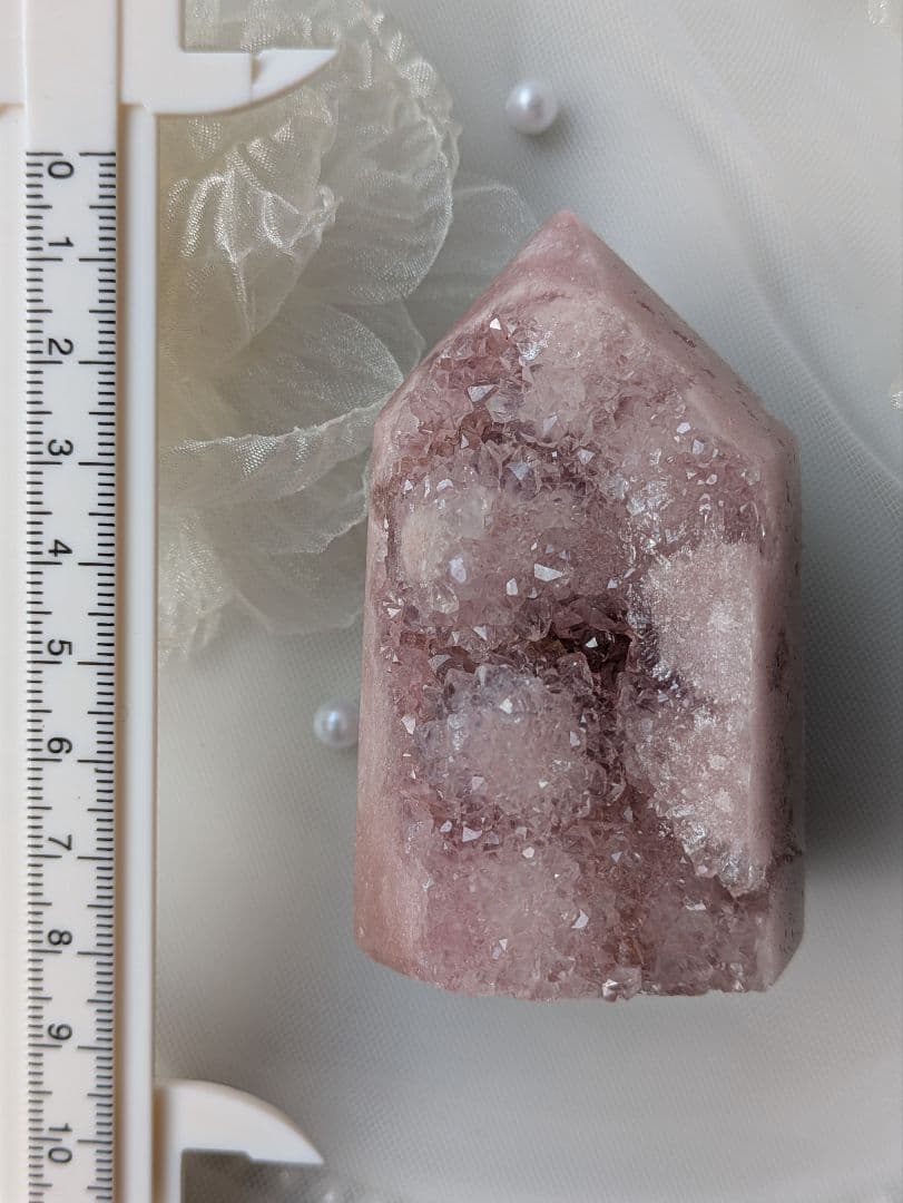 ♡オマケ付♡　♡ピンクアメジスト 2WAYお花 タワー♡ 赤 天然石