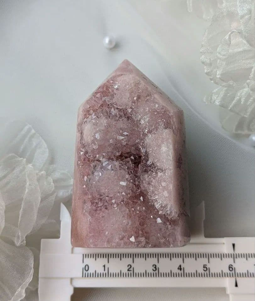 ♡オマケ付♡　♡ピンクアメジスト 2WAYお花 タワー♡ 赤 天然石