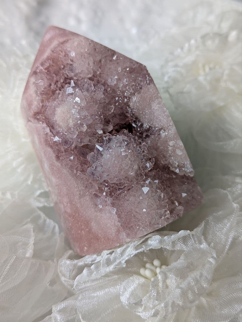 ♡オマケ付♡　♡ピンクアメジスト 2WAYお花 タワー♡ 赤 天然石