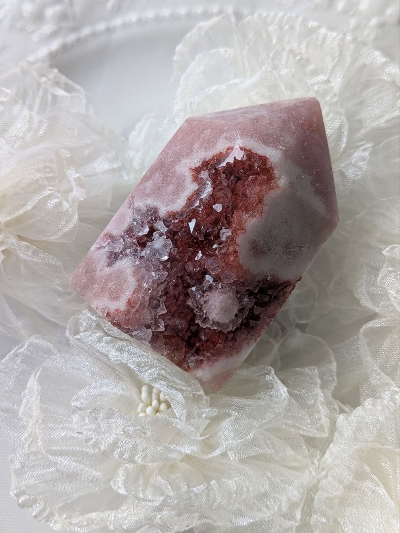 ♡オマケ付♡　♡ピンクアメジスト 2WAYお花 タワー♡ 赤 天然石