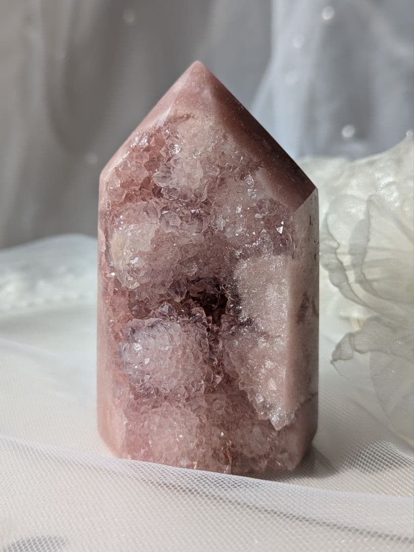 ♡オマケ付♡　♡ピンクアメジスト 2WAYお花 タワー♡ 赤 天然石