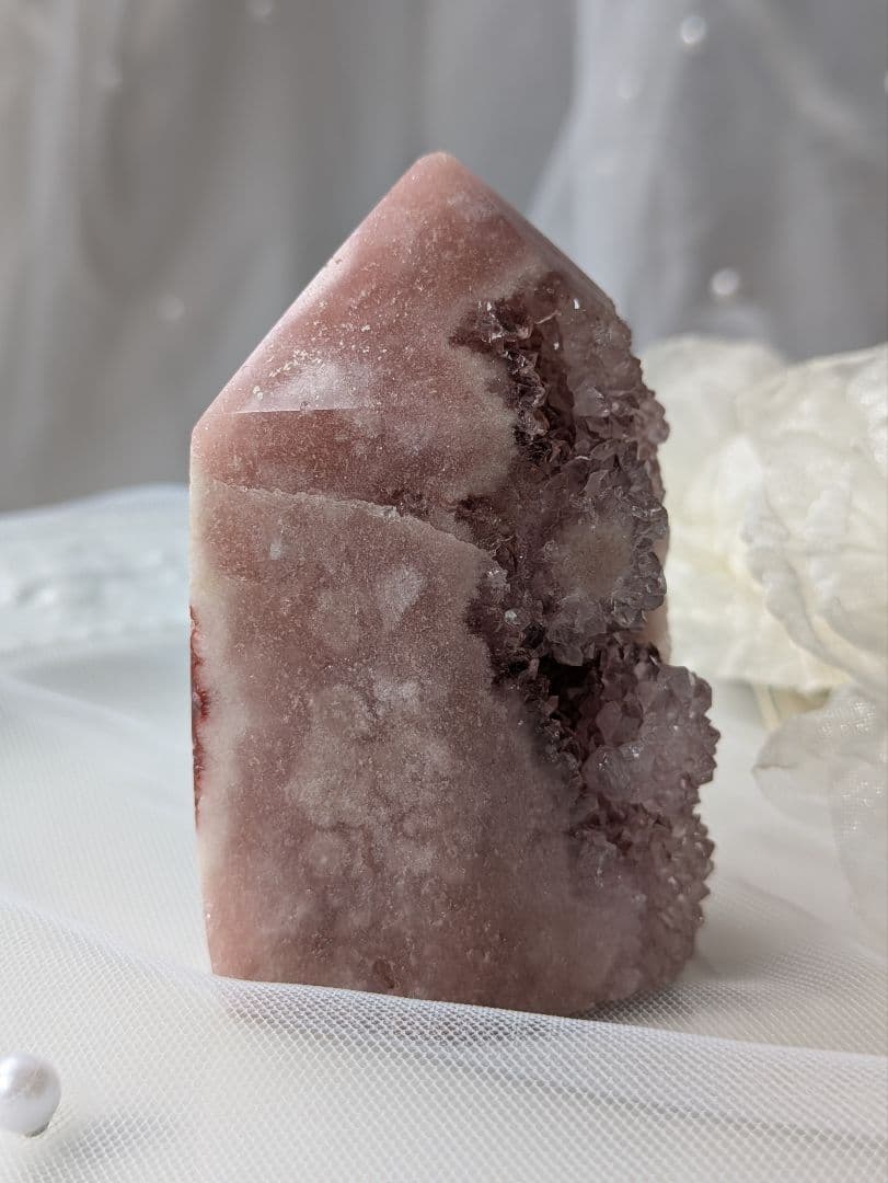 ♡オマケ付♡　♡ピンクアメジスト 2WAYお花 タワー♡ 赤 天然石