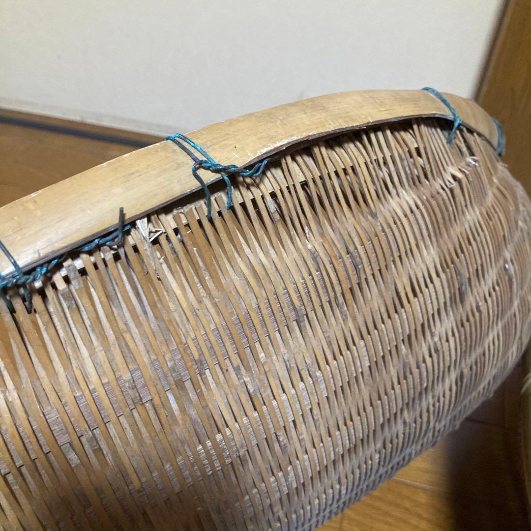 片口ざる　竹籠　竹かご　竹細工　アンティーク　昭和レトロ　古道具　4個セット