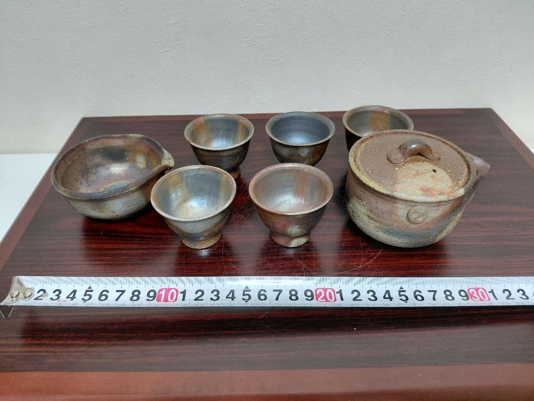 備前焼 泰山窯 茶器セット 宝瓶 湯冷 煎茶碗5客 煎茶道具