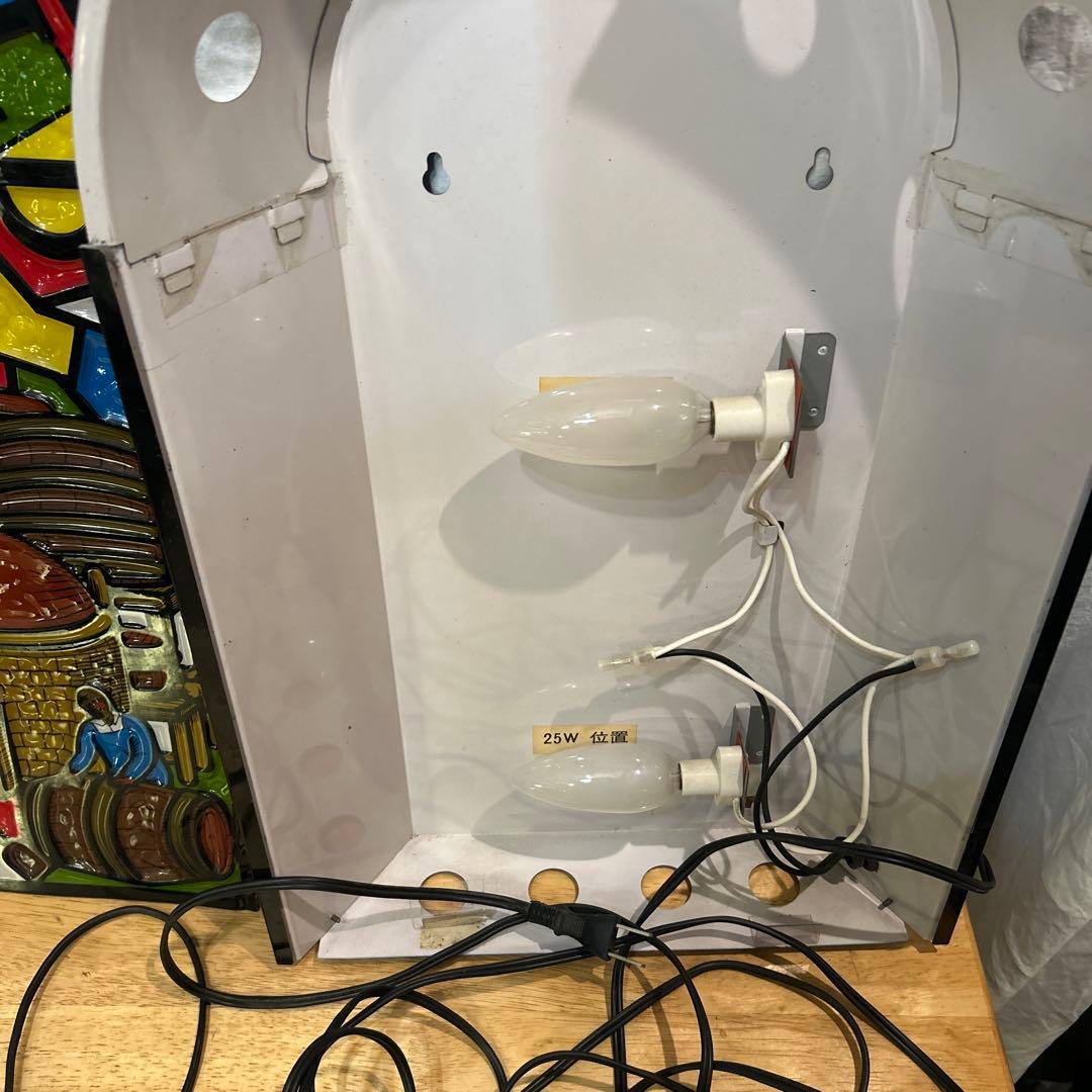 昭和レトロ　サントリーオールド ウイスキー　ステンドグラス型時計電飾　元箱付き