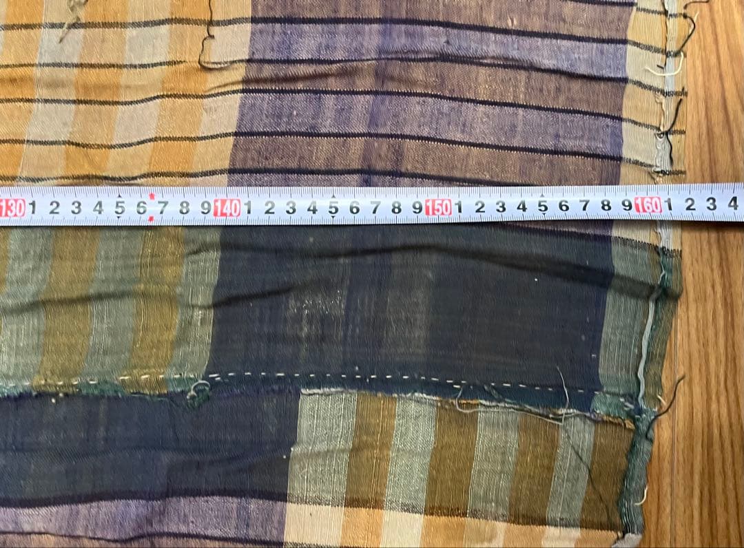 木綿　チェック　古布