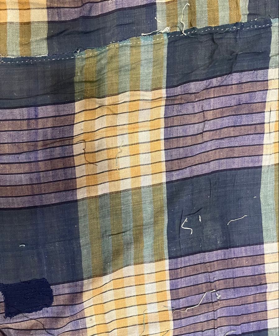 木綿　チェック　古布