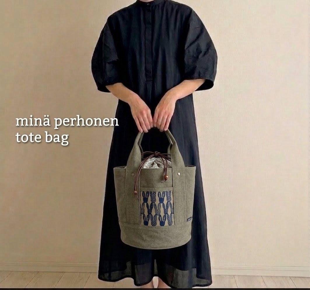 ミナペルホネン ポンピア リバティ スリーピングローズ使用 バルーントートバッグ