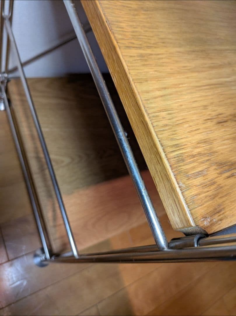 《送料込》MUJI ステンレスユニットシェルフ オーク棚 収納 台 木製家具