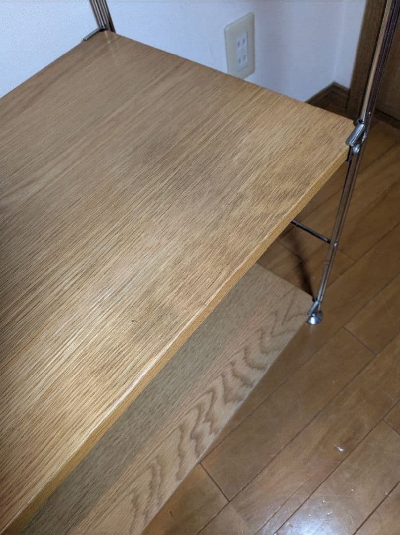 《送料込》MUJI ステンレスユニットシェルフ オーク棚 収納 台 木製家具