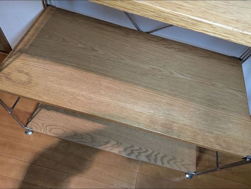 《送料込》MUJI ステンレスユニットシェルフ オーク棚 収納 台 木製家具
