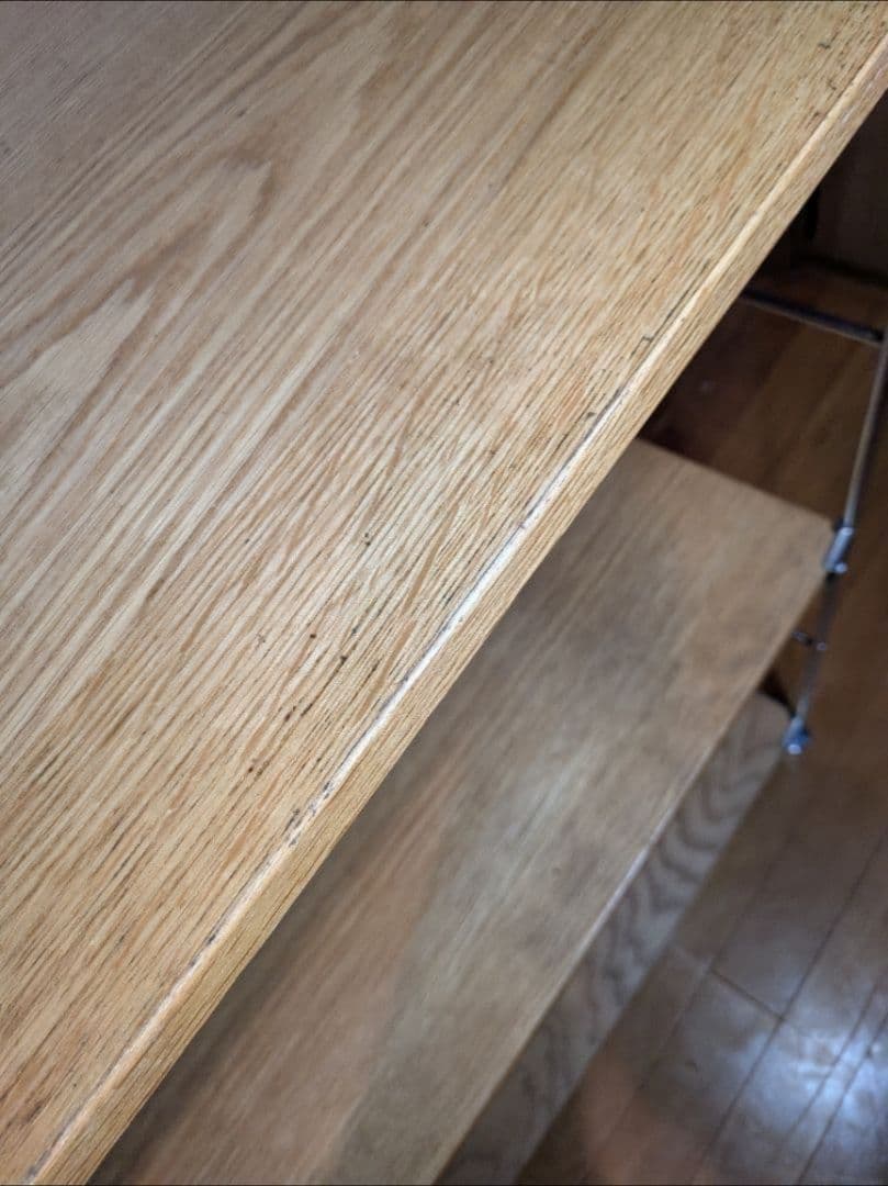 《送料込》MUJI ステンレスユニットシェルフ オーク棚 収納 台 木製家具