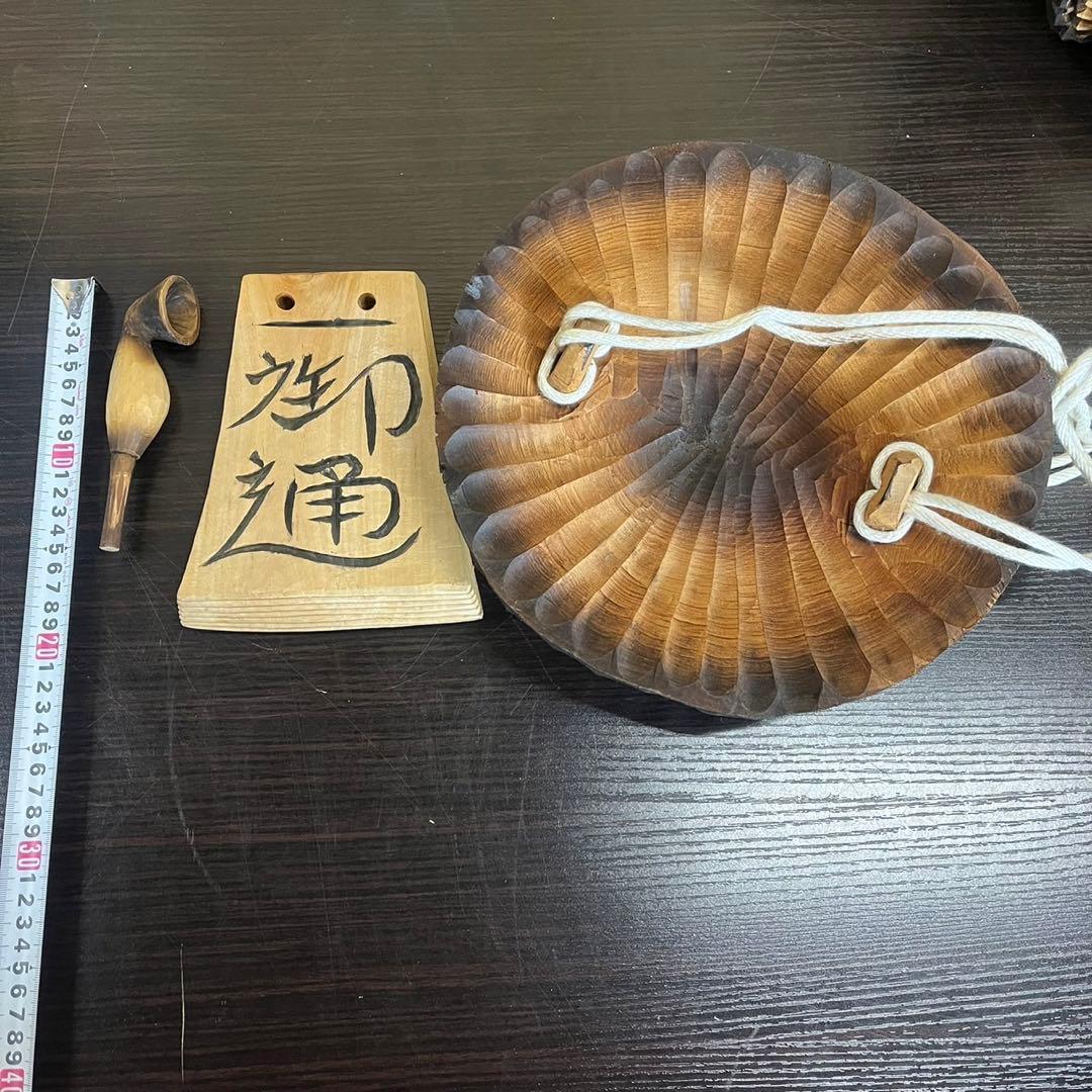 【希少】狸　木彫り 置物　一刀彫　アンティーク　ヴィンテージ　レトロ　縁起物
