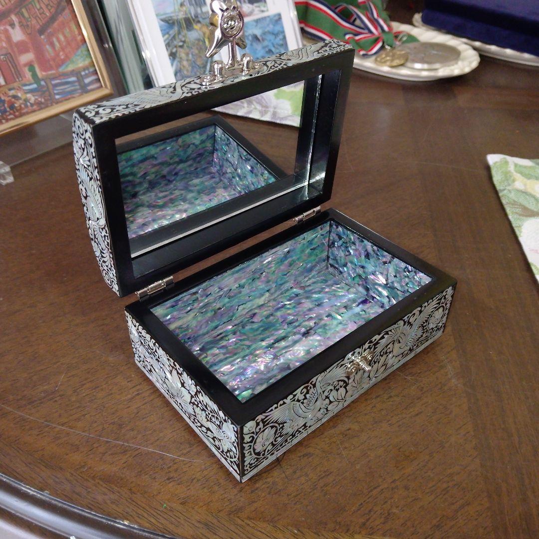 【未使用】螺鈿細工 ジュエリーボックス 韓国伝統工芸 鳳凰孔雀模様　 高級宝石箱