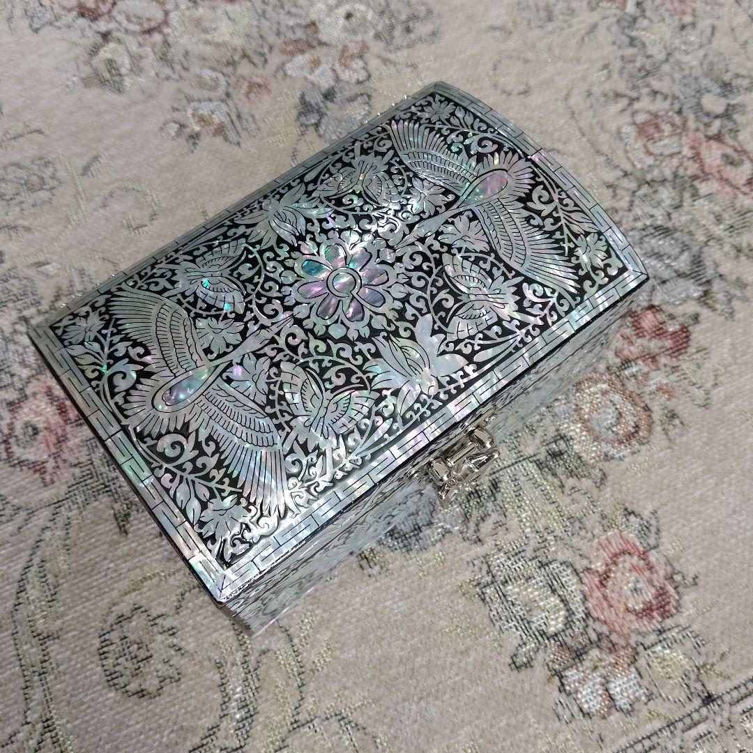 【未使用】螺鈿細工 ジュエリーボックス 韓国伝統工芸 鳳凰孔雀模様　 高級宝石箱