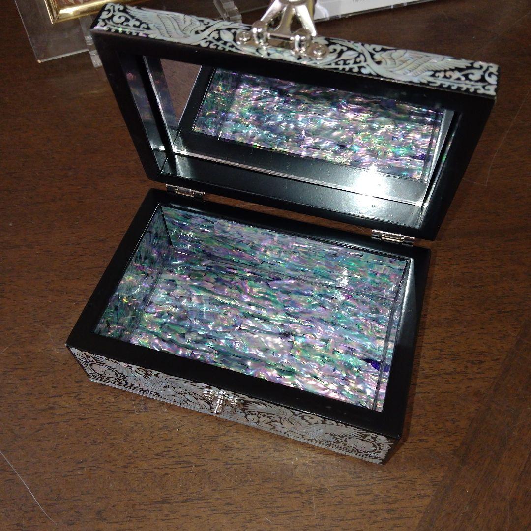 【未使用】螺鈿細工 ジュエリーボックス 韓国伝統工芸 鳳凰孔雀模様　 高級宝石箱