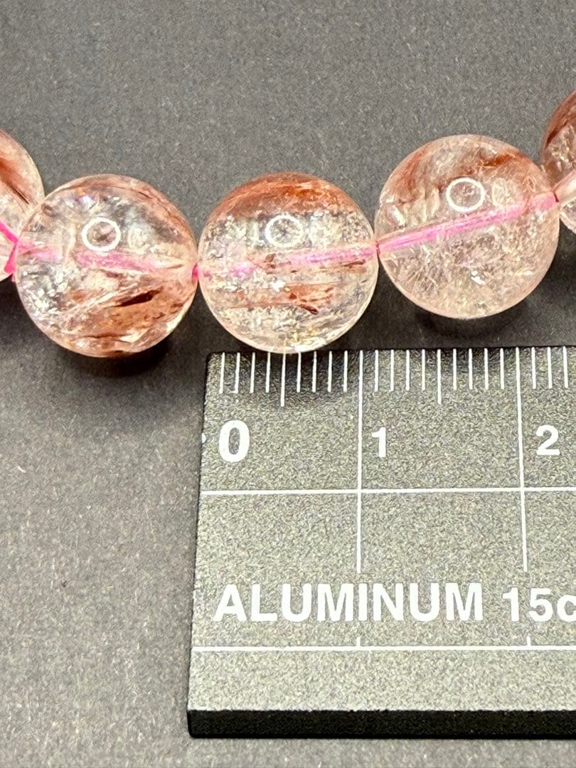 天然石 ピンクサゲニティッククォーツ ブレスレット （内周・16cm）⑤