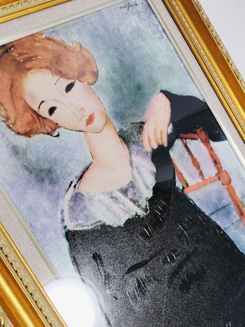 赤毛の女 アメデオ・モディリアーニ 立体複製 額装付き 名画