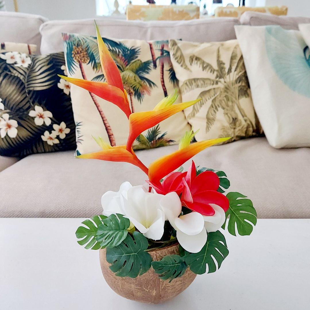 新品 ココナッツ ハワイアン フラワーアレンジメント