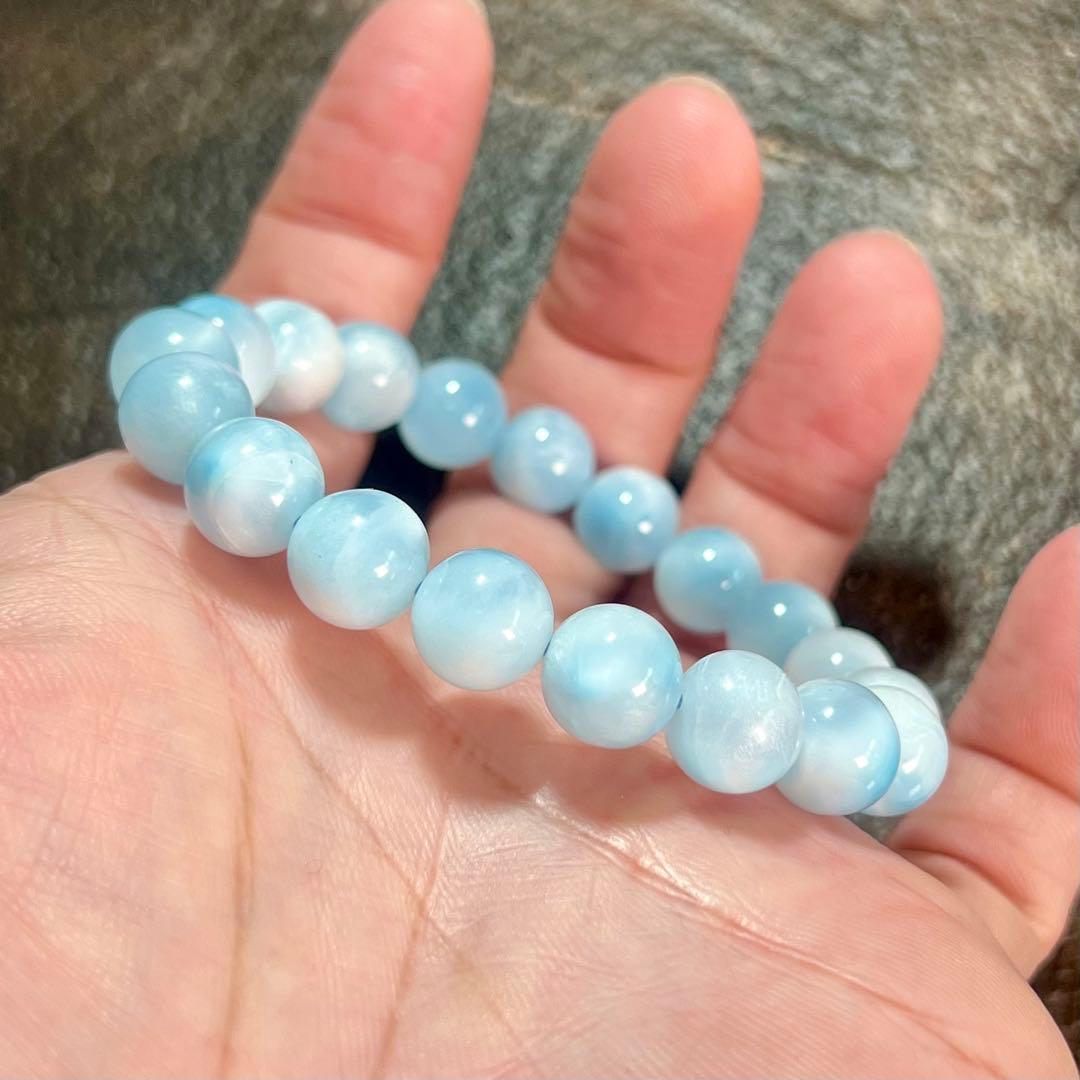 高品質　アイスラリマーブレスレット　ぷるぷる感　2-1