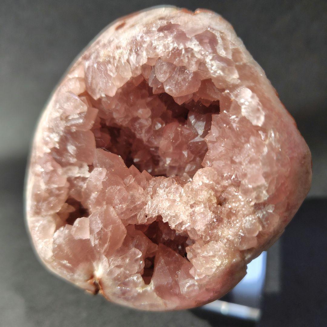 【高品質】ピンクアメジスト 原石 296g／台座付き