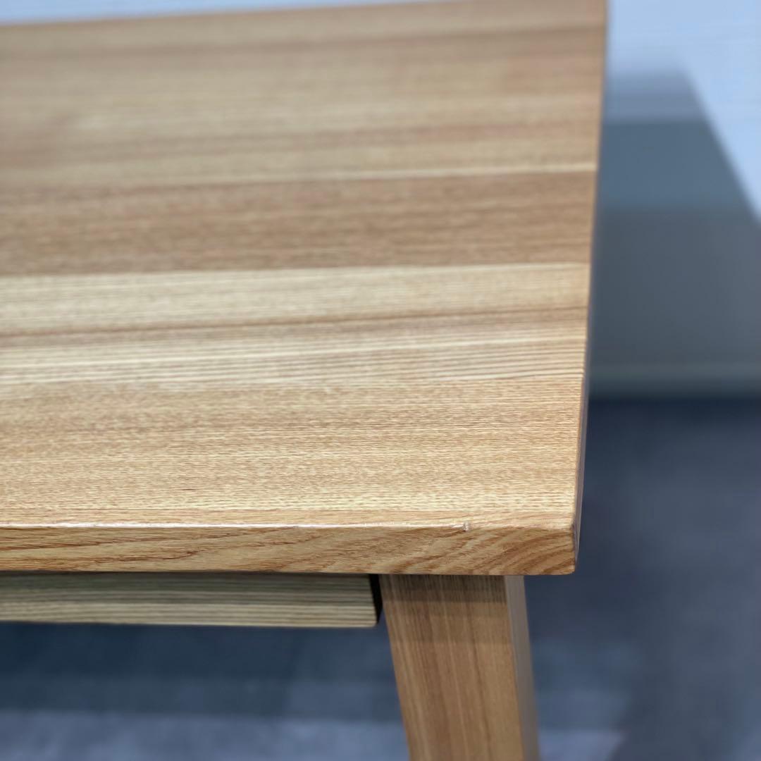 無印 木製 タモ材 ローテーブル 座卓 引き出し付き 60×90㎝ 廃番品 美品