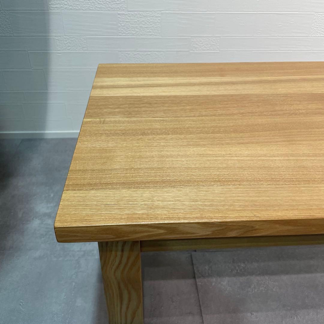 無印 木製 タモ材 ローテーブル 座卓 引き出し付き 60×90㎝ 廃番品 美品