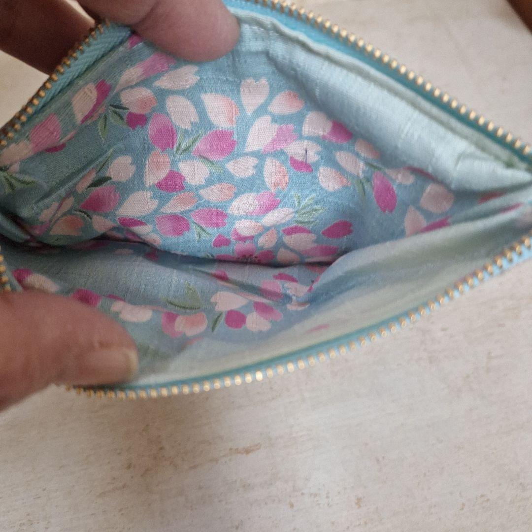 ねこちゃんパネル生地　ハンドメイド　まちなしバッグ　フラットポーチ