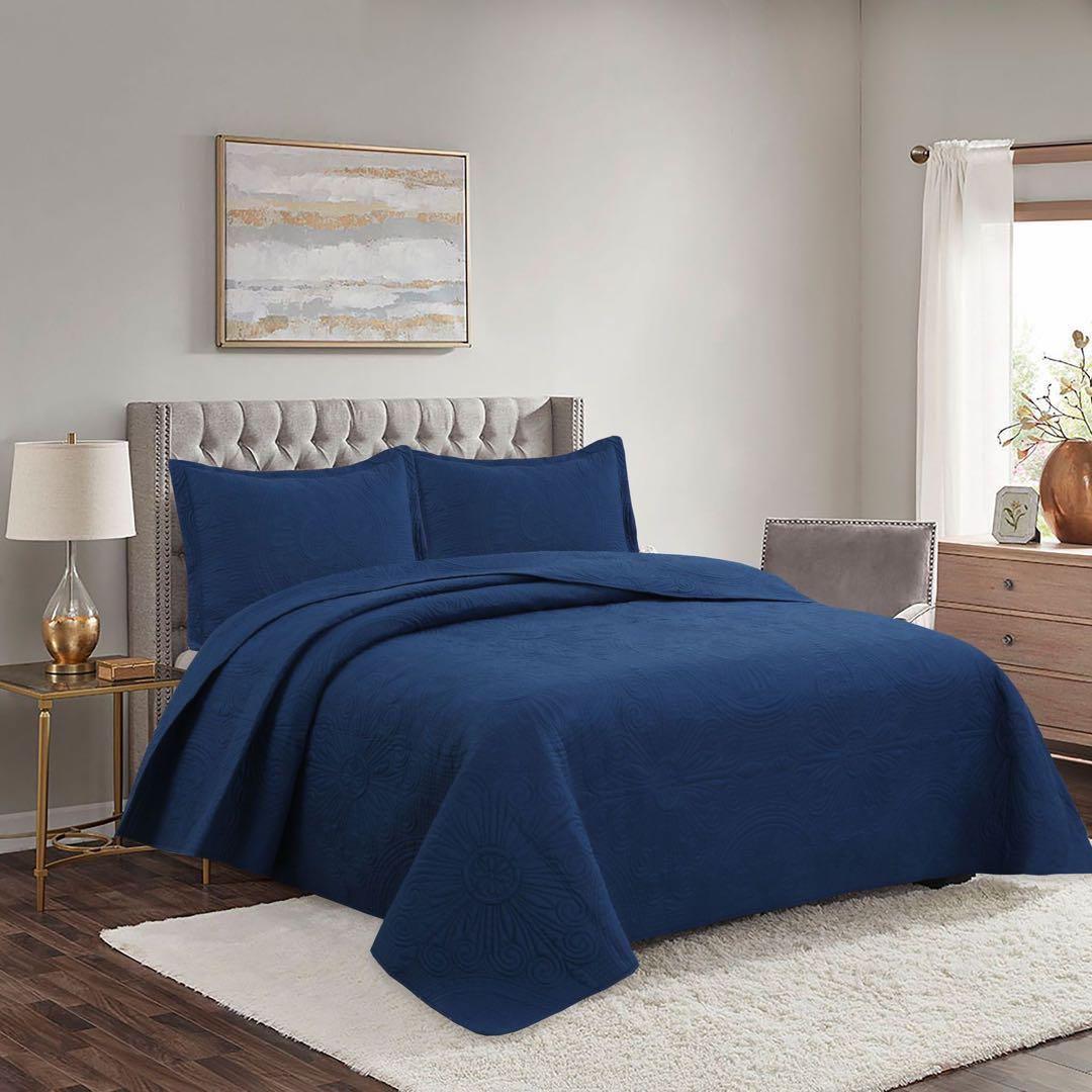 キルトベッドカバー3点セットポリエステル繊維 マルチカバー キルティング151C