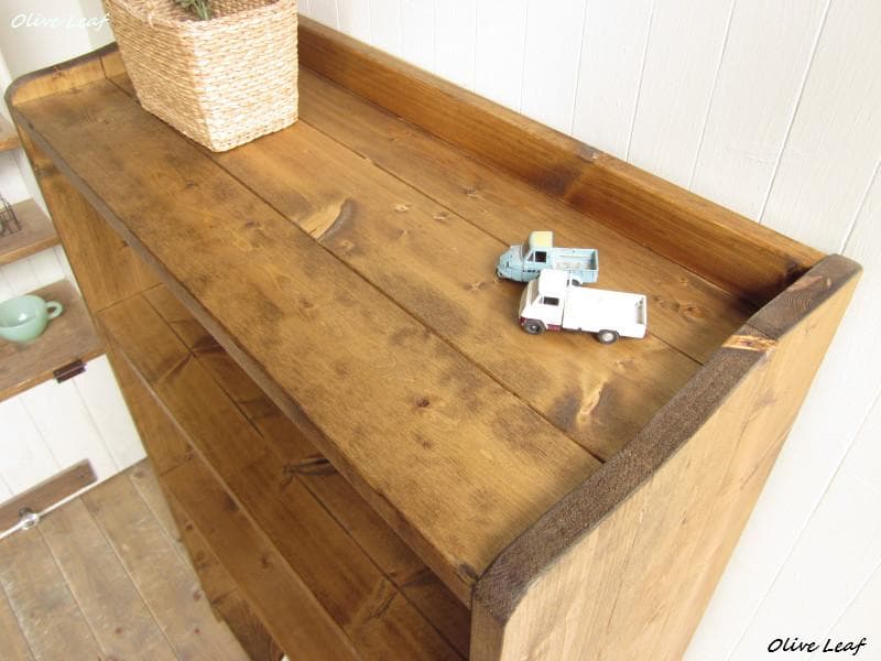 サイズ、デザインオーダー可！４段キャビネットラック●ナチュラルブラウン●受注製作