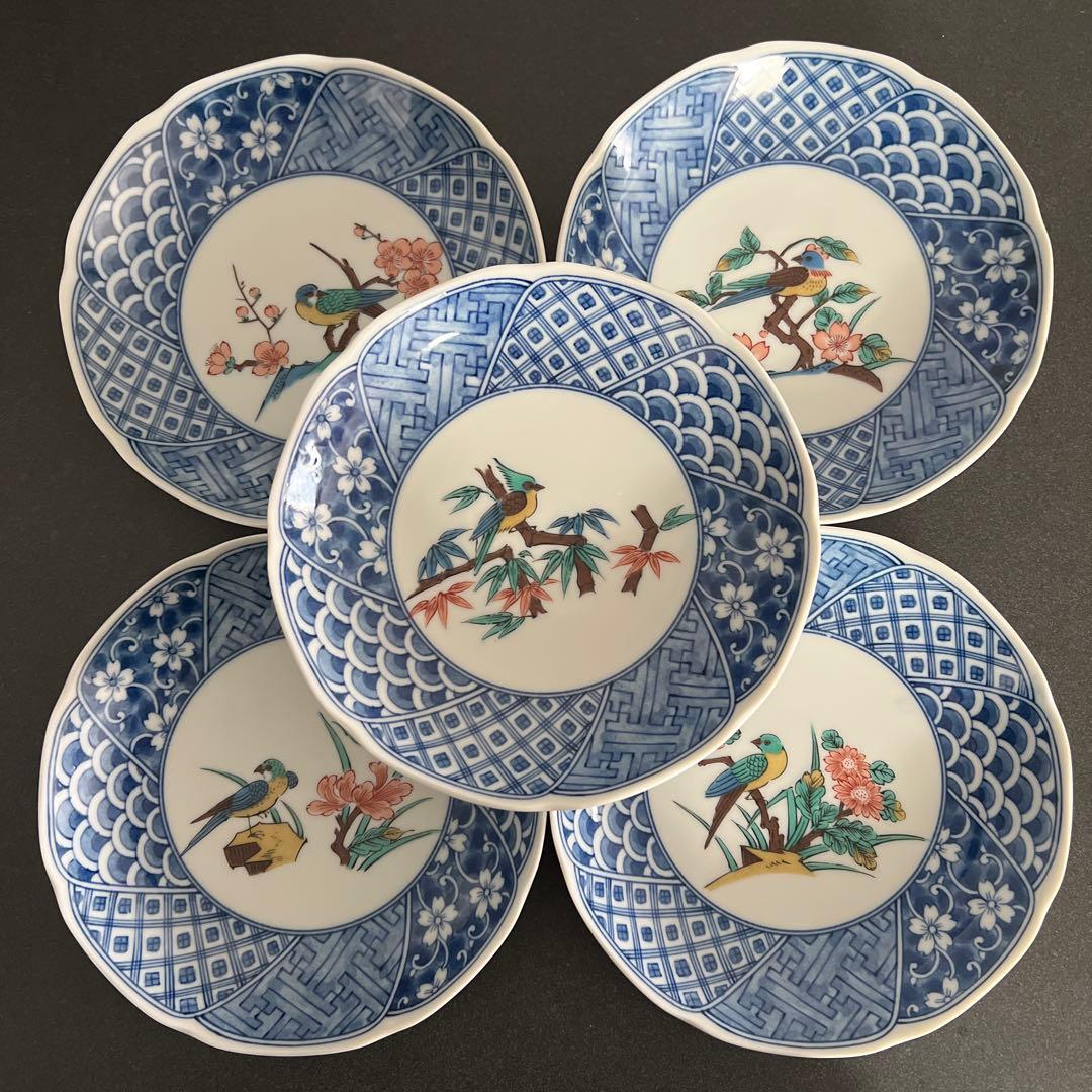 【九谷焼・中皿】九谷焼秀山／九谷五彩／祥瑞花鳥／絵がわり・お正月・おせち・来客