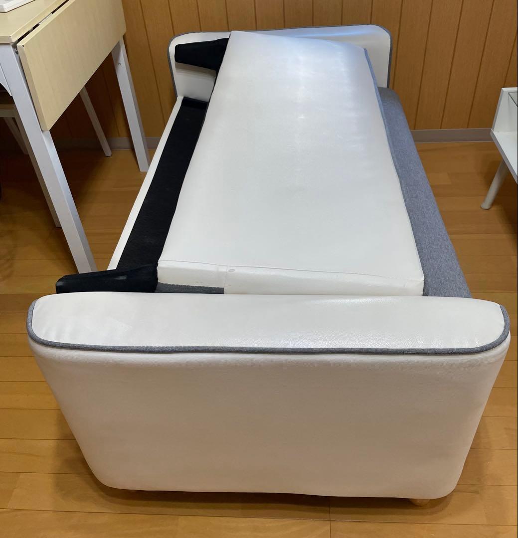 ホワイト　グレー　2人掛けソファ　カウチソファー　オシャレ　ソファ