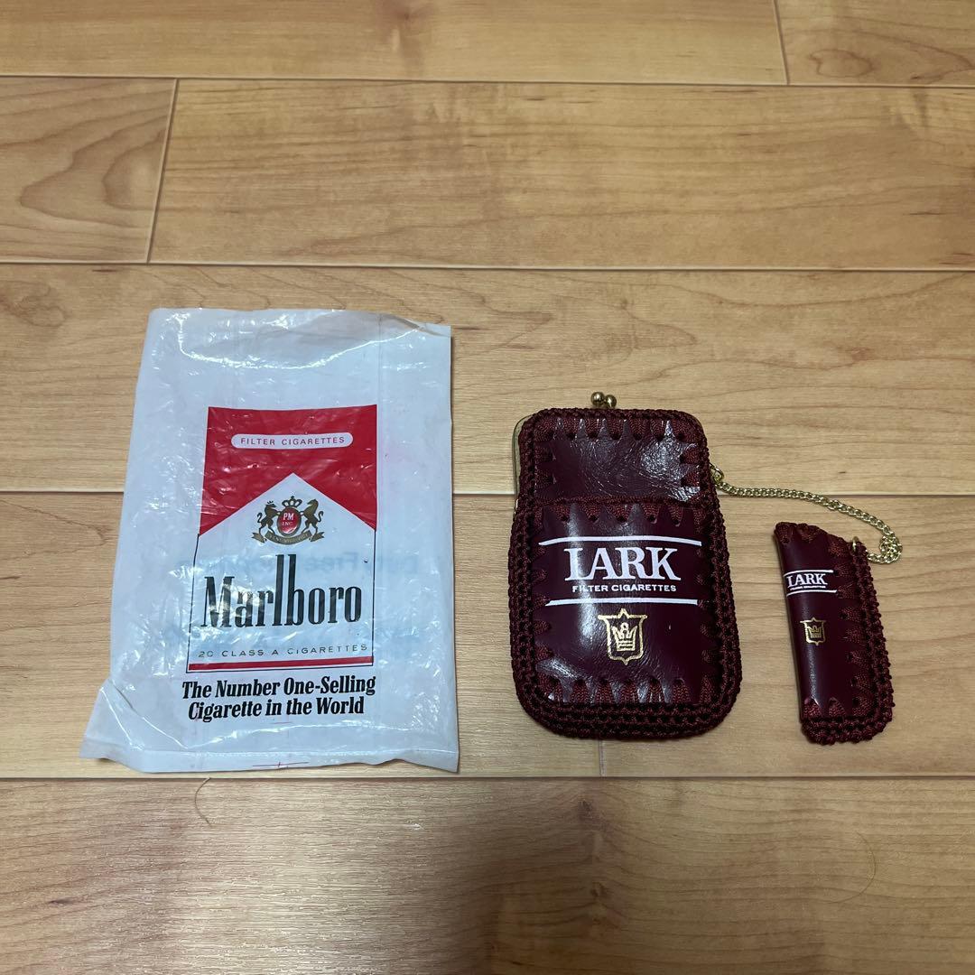 【アンティーク】昭和レトロ 赤ラーク LARK タバコケース ライターケース