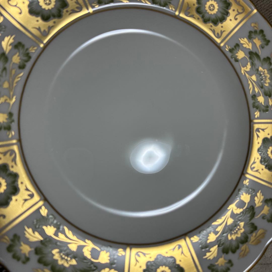 ロイヤルクラウンダービー　ダービーパネル グリーン プレート　21.5㎝