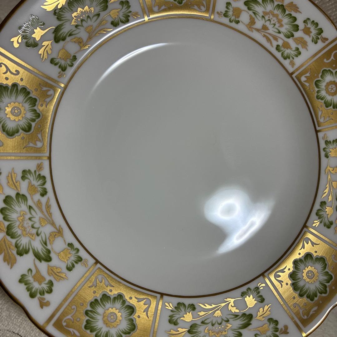 ロイヤルクラウンダービー　ダービーパネル グリーン プレート　21.5㎝