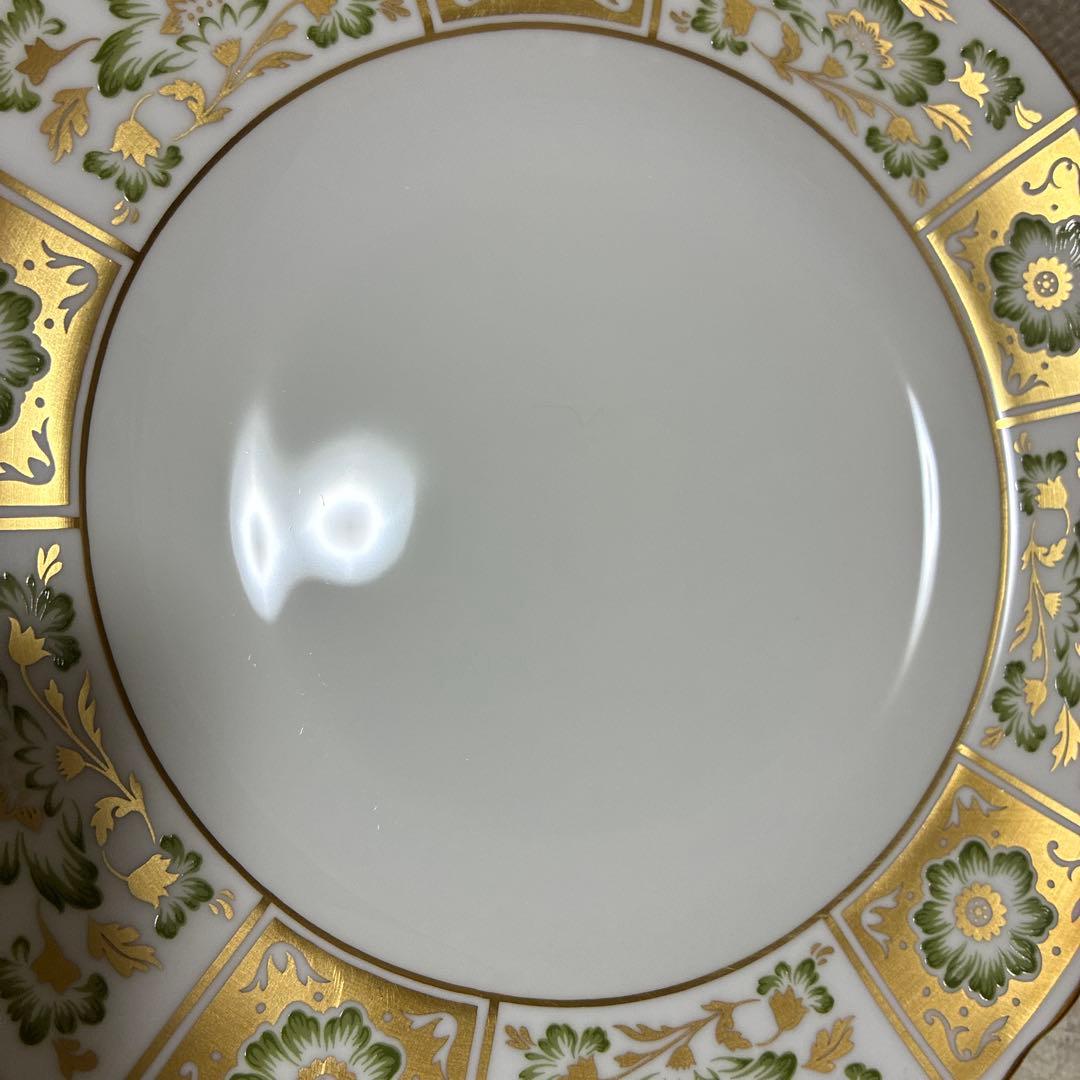 ロイヤルクラウンダービー　ダービーパネル グリーン プレート　21.5㎝