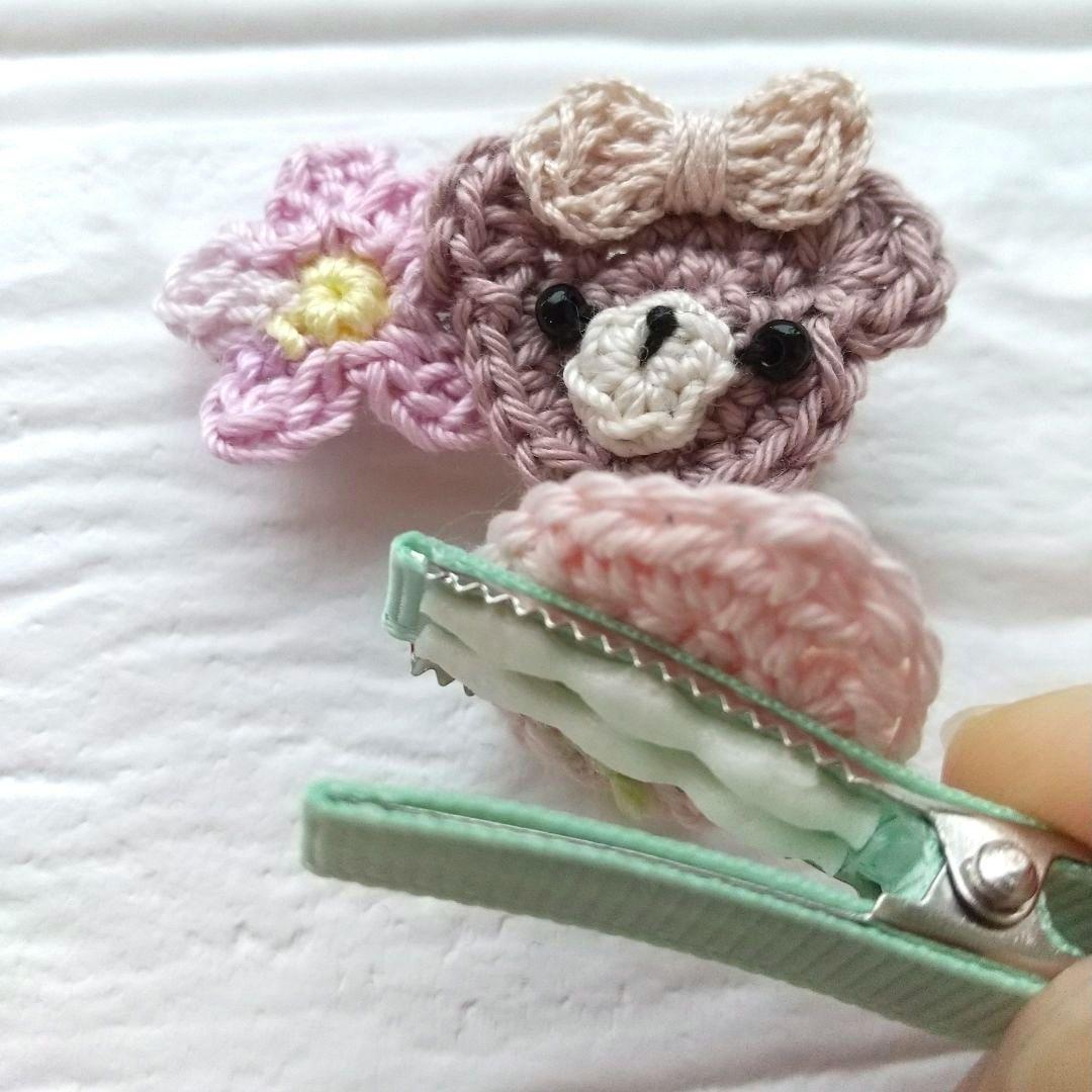 ヘアクリップ セット くまちゃん いちご a-06