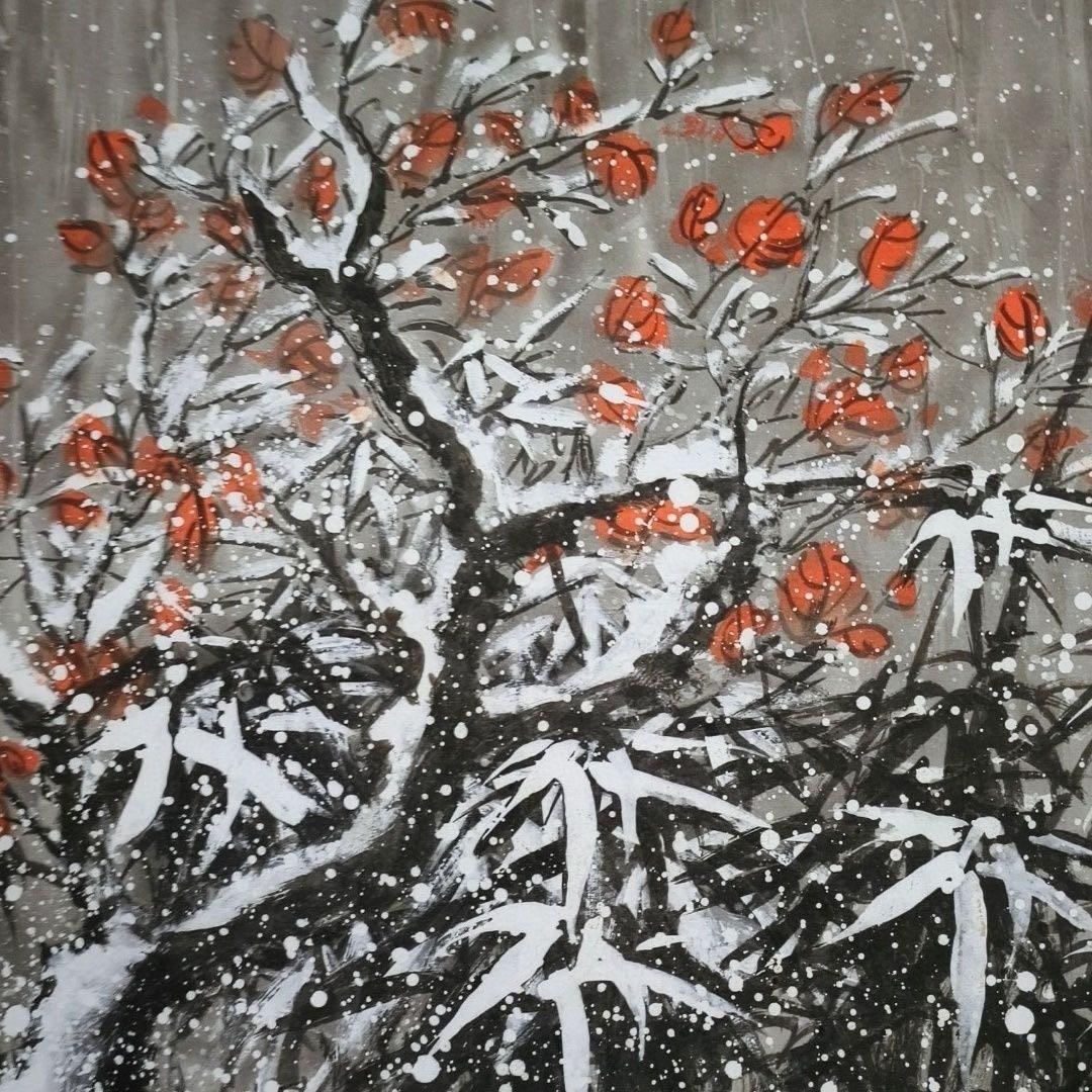 郎世宁 雪熊 中国画 掛け軸 水墨画 和室 玄関 茶室 壁掛け 美術品