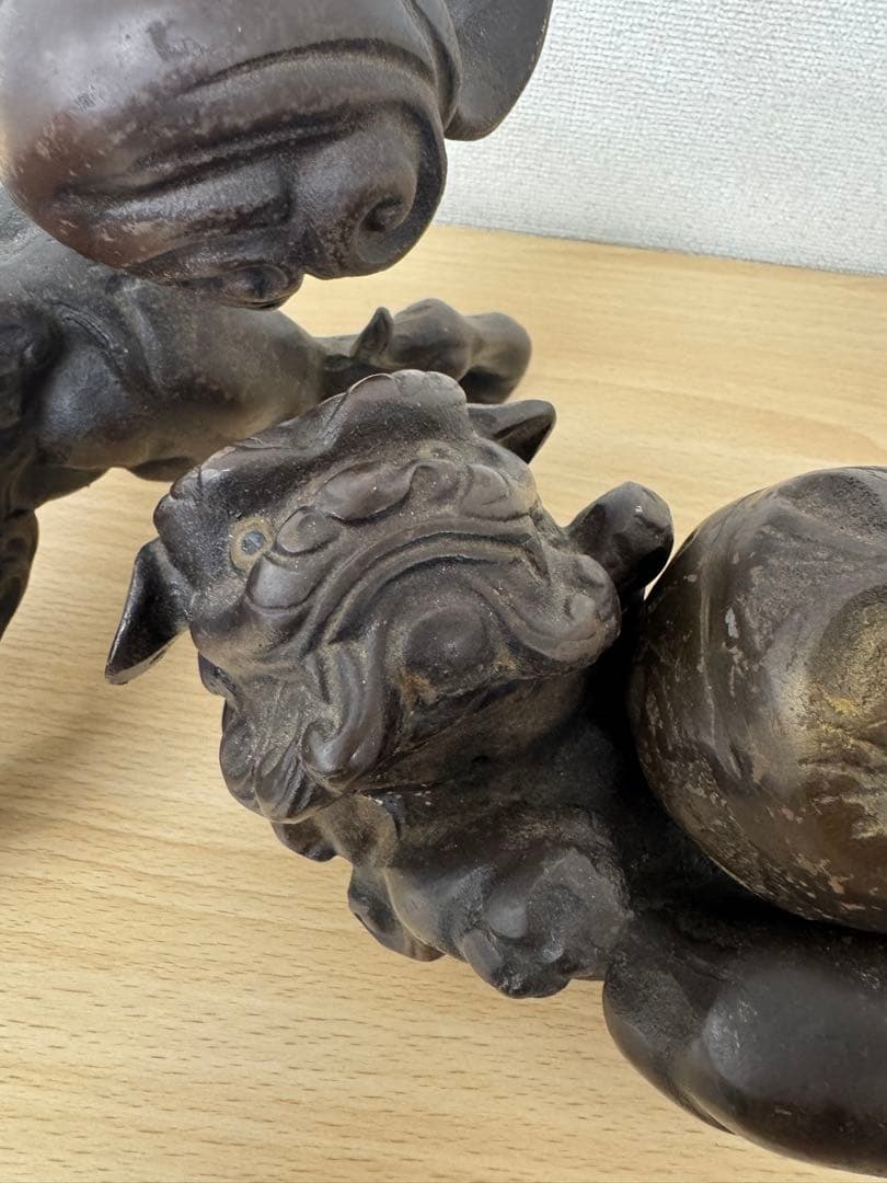 狛犬　金属製　獅子　約9kg