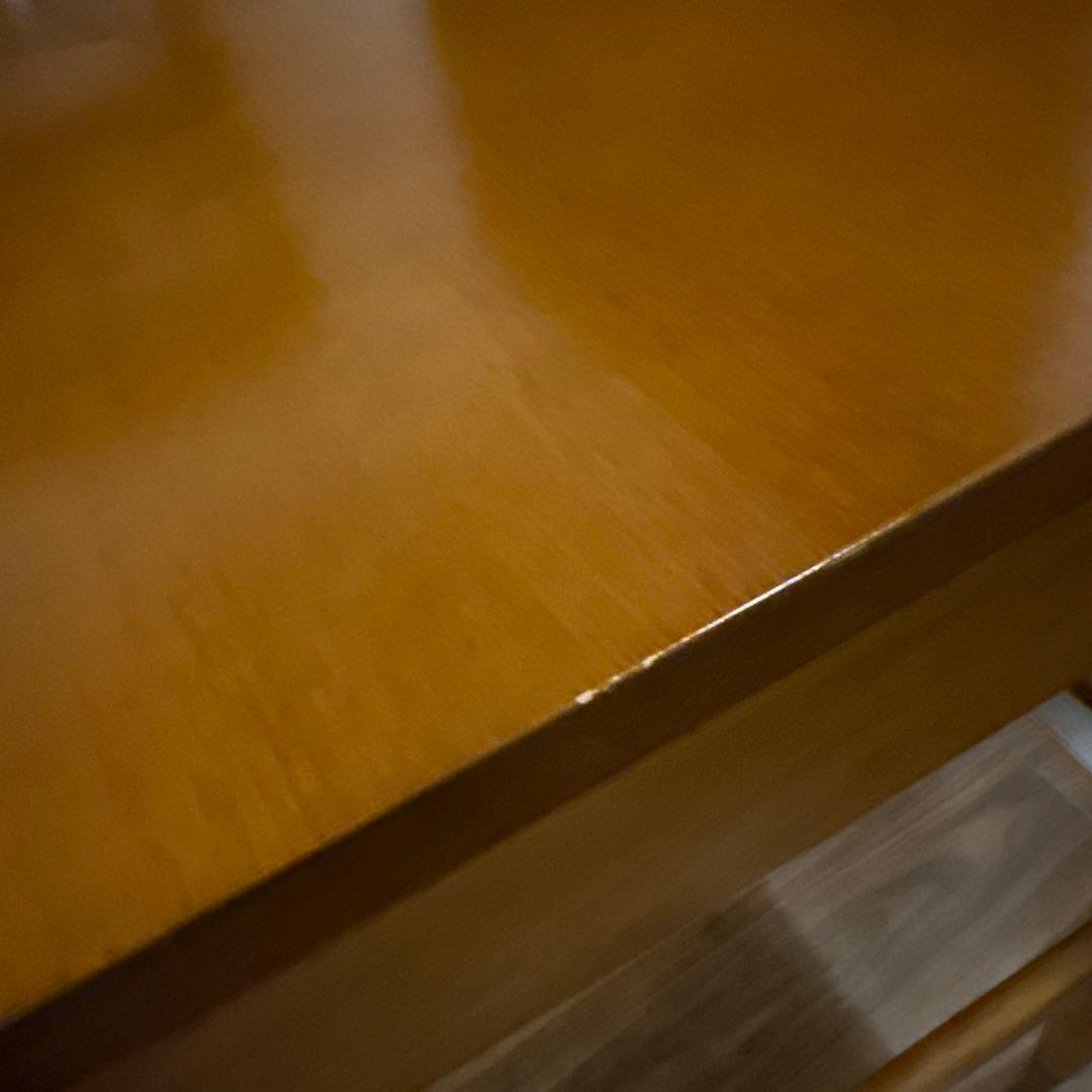 【カリモク60】デスク、引出し付き、ウォールナット色