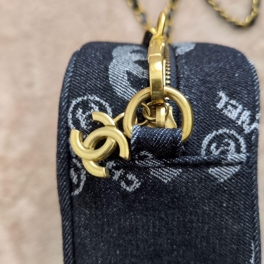 CHANELノベルティデニムブラックショルダーバッグ