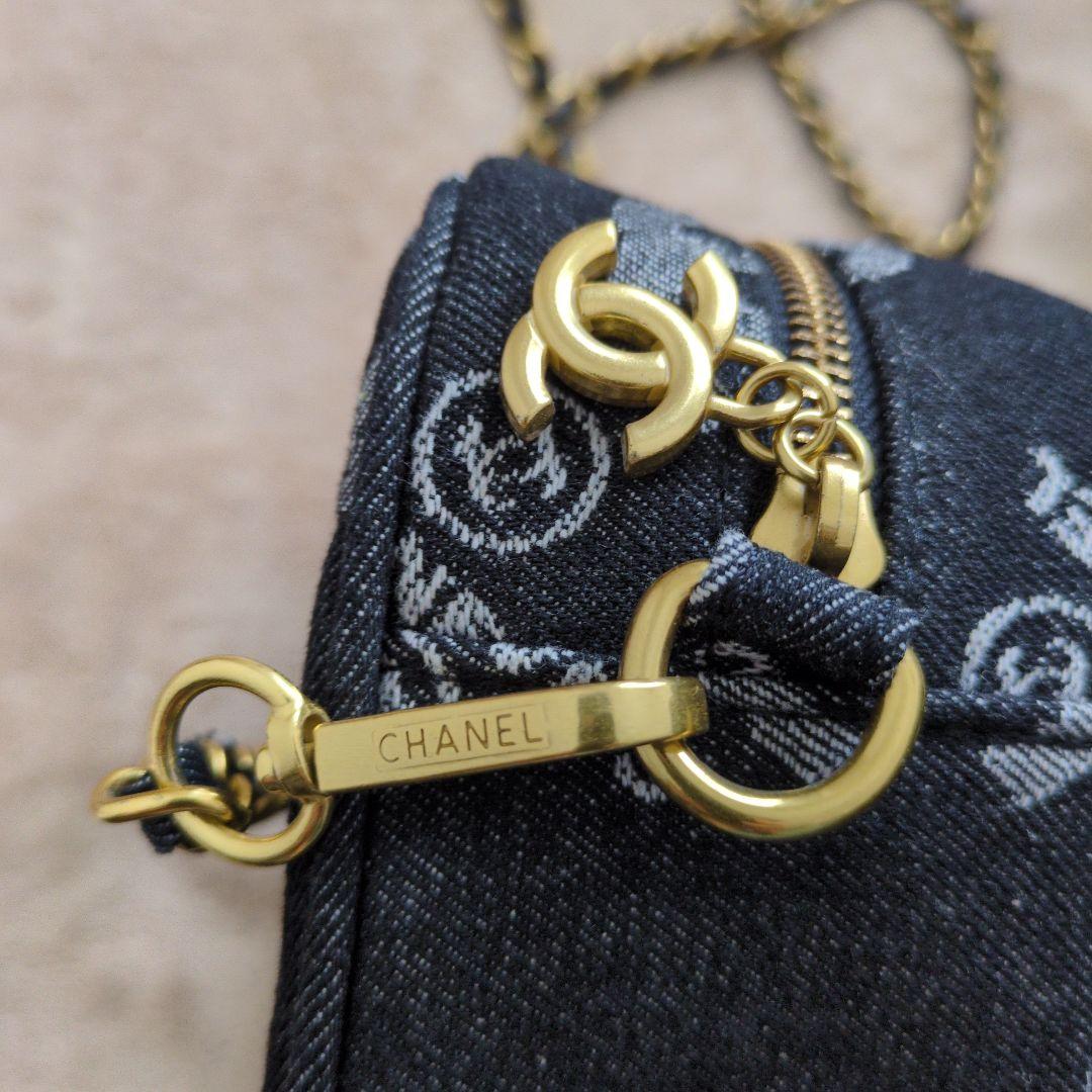 CHANELノベルティデニムブラックショルダーバッグ