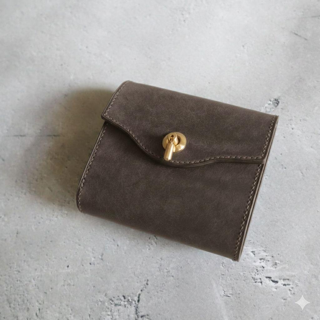 【受注制作】オコシ金具の三つ折り財布　マルゴー　フルハンドメイド