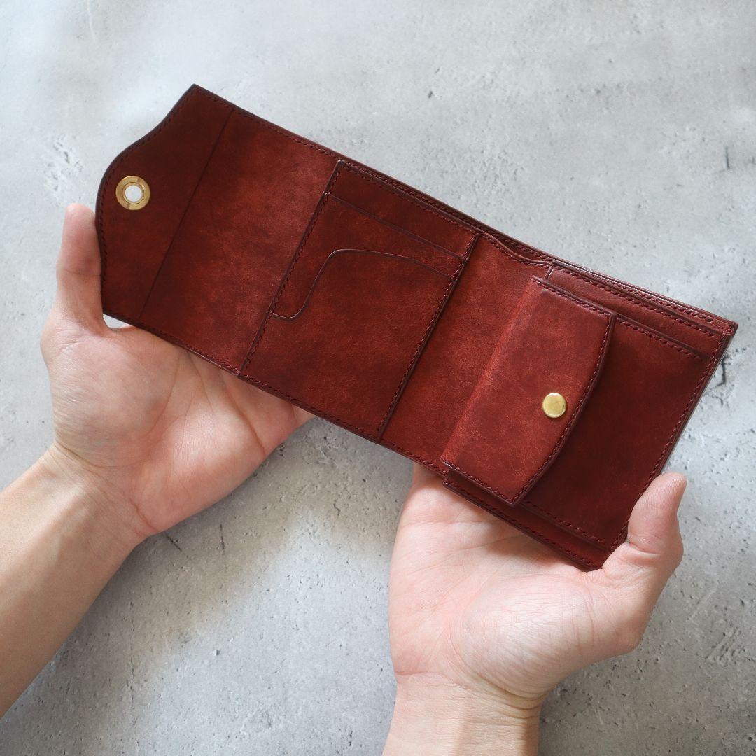 【受注制作】オコシ金具の三つ折り財布　マルゴー　フルハンドメイド