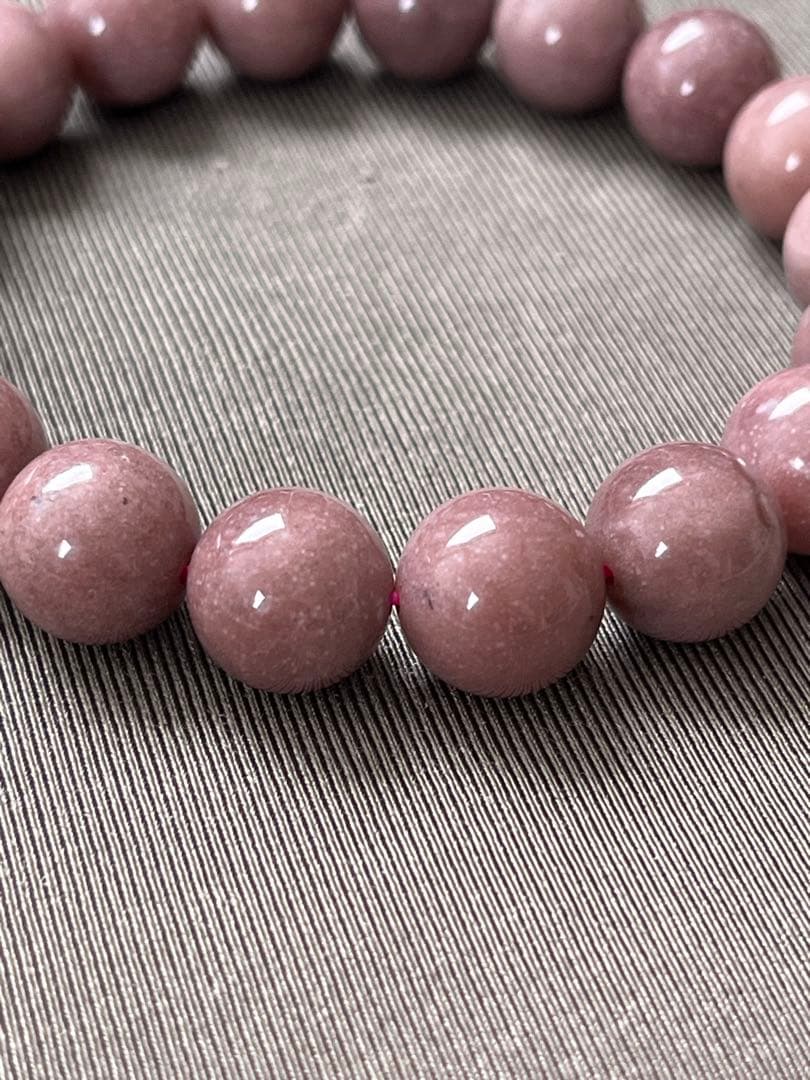 天然石ブレスレット☆高品質！ピンクオパール１１ｃｍ☆濃いめのモーブカラーで素敵♡