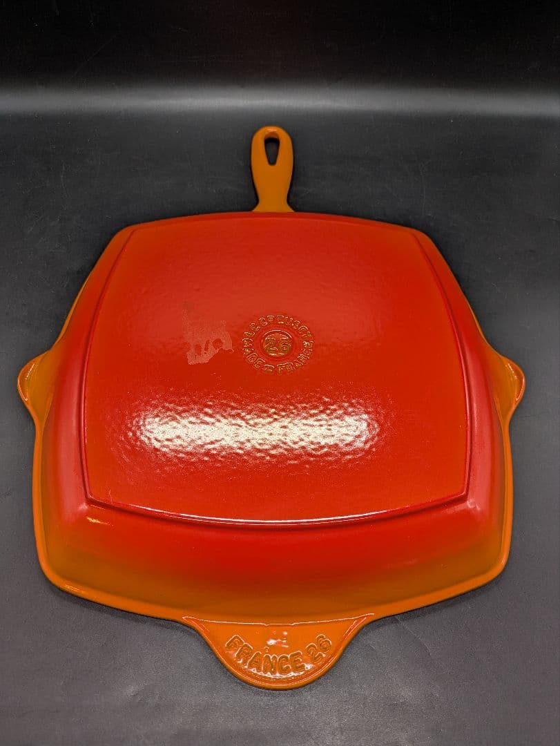 ル・クルーゼ スクエアスキレットグリル 26cm オレンジ