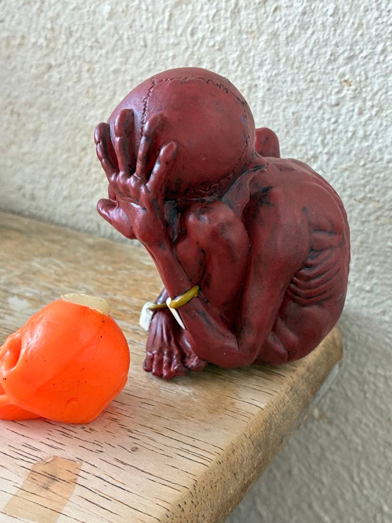 ビンテージ　スカル　髑髏　骸骨　　パスヘッド　Pushead インディーズソフビ